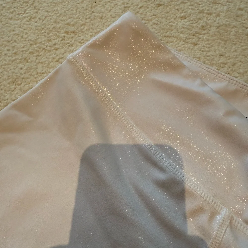 Wodbottom sparkly White Athletic booty Shorts, size medium - Picture 5 of 5